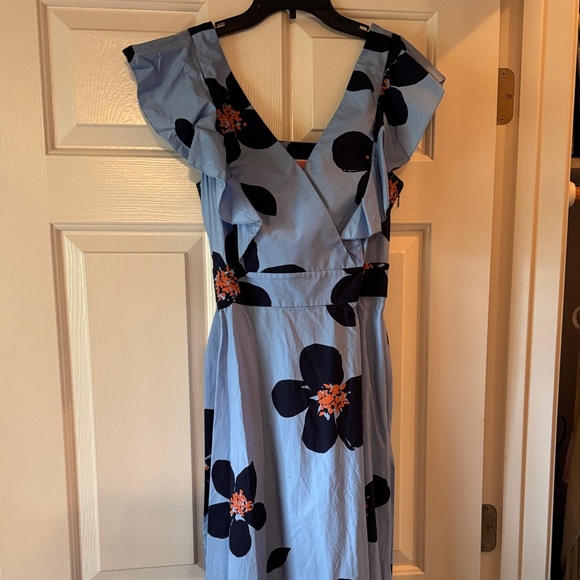 Kate Spade Blue and Black Floral Midi Dress - Picture 1 of 4